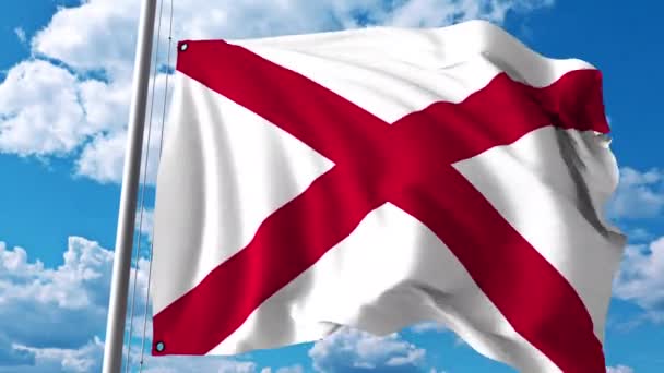 Bandeira acenando do Alabama. Clipe 4K — Vídeo de Stock