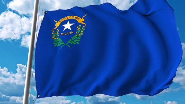 Mávání vlajkou Nevada. 3D vykreslování — Stock fotografie