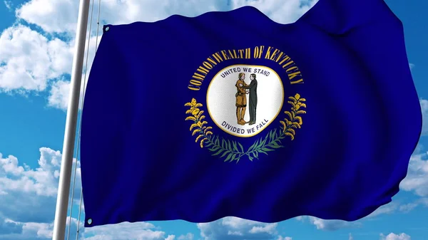 Ondeando la bandera de Kentucky. Renderizado 3D —  Fotos de Stock