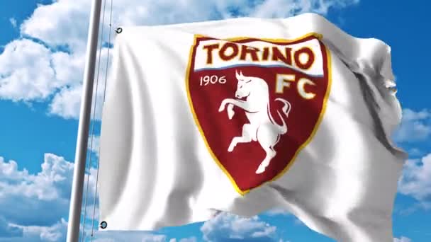 Waving Flag With Torino Fc Football Club Logo 4k Editorial Clip Stock Video C Alexeynovikov 160221628