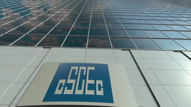 Schildertafel mit China State Building Engineering Corporation prores — Stockvideo