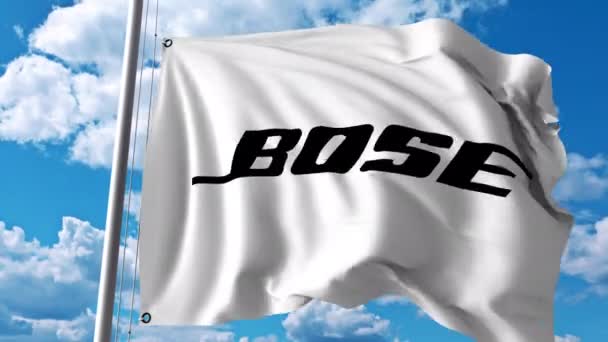 Bose 公司标志的旗帜。4 k 编辑动画 — 图库视频影像