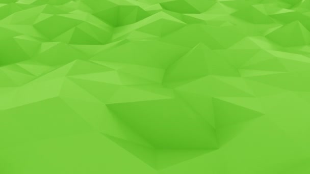 Superficie verde poligonal brillante abstracta. Fondo de movimiento circular — Vídeos de Stock