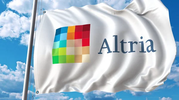 Flagge mit Altria-Logo. editoiales 3D-Rendering — Stockfoto