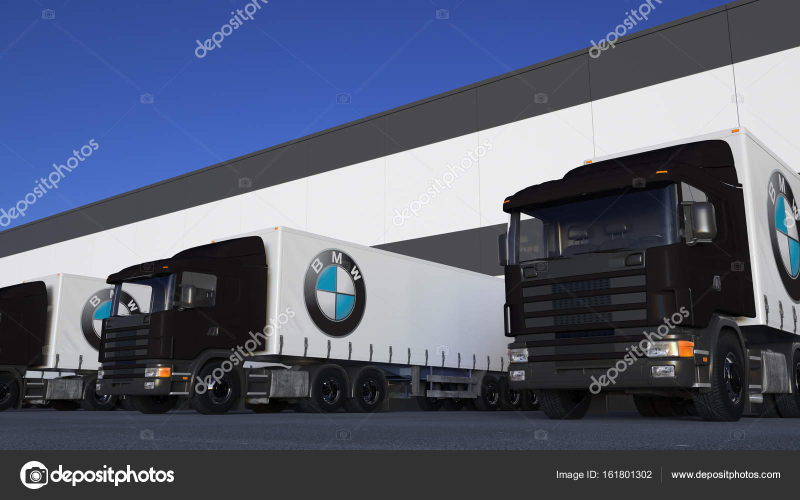 Грузовые Полугрузовики С Логотипом BMW Погрузки Или Разгрузки На.