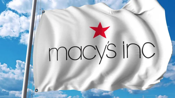 Acenando bandeira com logotipo Macys Inc. Renderização 3D editorial — Fotografia de Stock