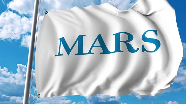 Viftande flagga med Mars Incorporated logotyp. Editoial 3d rendering — Stockfoto