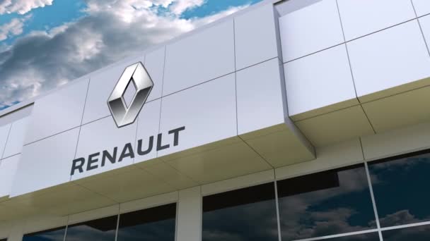 Groupe Renault logo na elewacji budynku. Redakcji renderowania 3d — Wideo stockowe