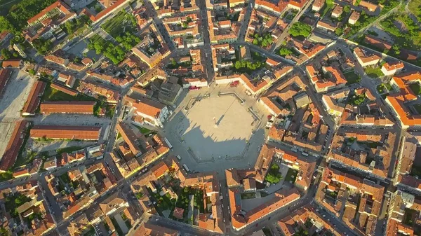 Letecký pohled na hvězdy tvar města Palmanova, Itálie — Stock fotografie