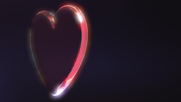 Otočení tvaru srdce sklo — Stock video