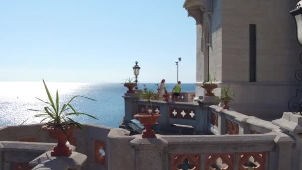 TRIESTE, ITALY - AUGUST 11, 2017. Miramare castle details — Stock Video