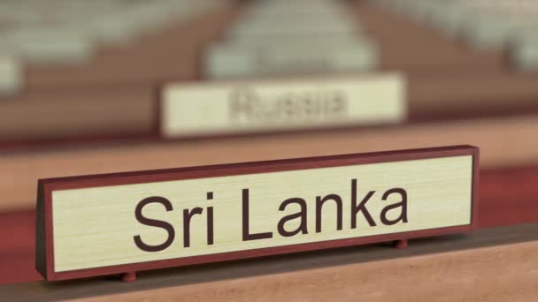 Sri Lanka adı işareti farklı ülkeden plaklar uluslararası kuruluş arasında — Stok video