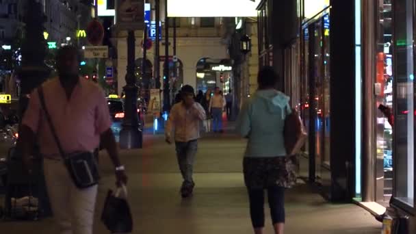 비엔나, 오스트리아-8 월 11 일, 2017. 저녁에 바쁜 거리 — 비디오