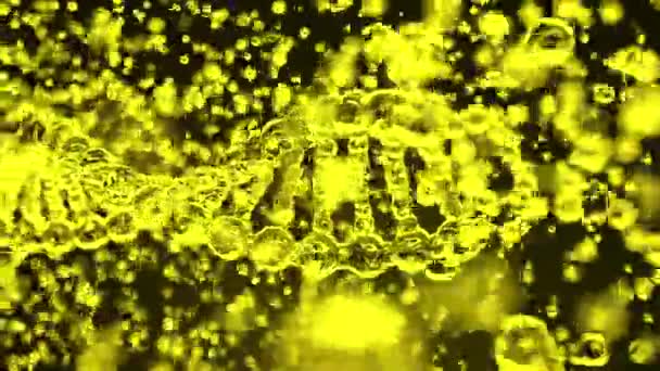 Colapsando molécula transparente amarilla del ADN, lazo sin costura. Conceptos de investigación o análisis genéticos — Vídeo de stock
