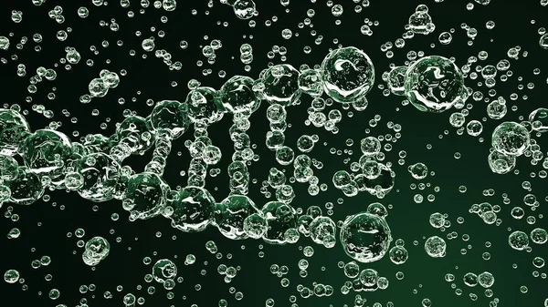 Decomposing or composing DNA molecule against green background, 3D rendering — Stock Photo, Image