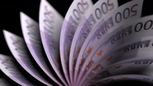 Flipping five hundred euro notes. Seamless loop — Stock Video