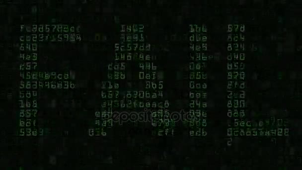 Fehlermeldung auf dem Computerbildschirm aus Text und numerischen Symbolen, loopbarer Bewegungshintergrund — Stockvideo