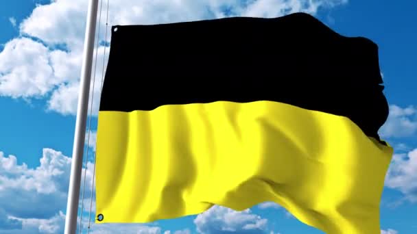 Wapperende vlag van Baden-Wurttemberg, een staat van Duitsland — Stockvideo