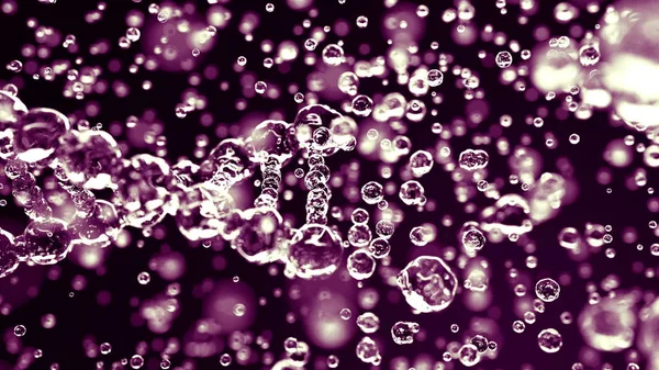 紫の背景、3 d レンダリングに透明の Dna 分子 — ストック写真