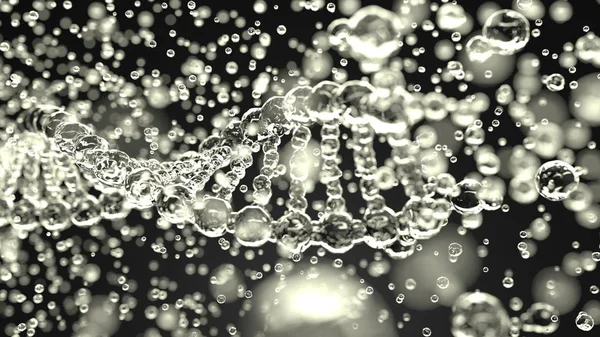 Модель молекул ДНК, 3D рендеринг — стокове фото