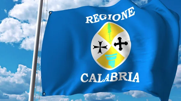 Drapeau de Calabre, une région d'Italie. rendu 3D — Photo