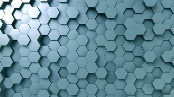 Abstract blue hexagonal background, 3D rendering — Stock Photo, Image