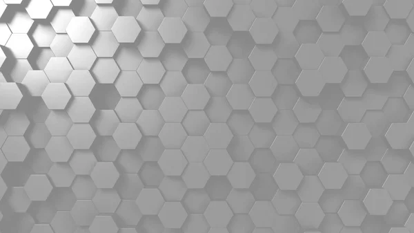 Abstract light gray hexagonal background, 3D rendering — Stock Photo, Image