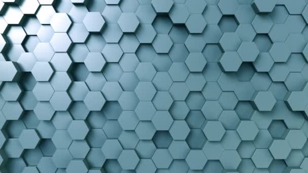 Fondo de movimiento hexagonal azul abstracto, lazo sin costura — Vídeos de Stock