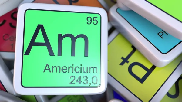 Кальцій АМ блокується на купі періодичної таблиці блоків хімічних елементів. 3D візуалізація — стокове фото