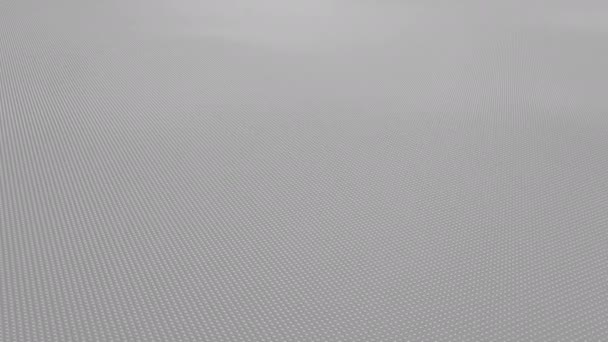 Abstracte licht grijze golvende oppervlak van kleine ballen, loopbare beweging achtergrond — Stockvideo