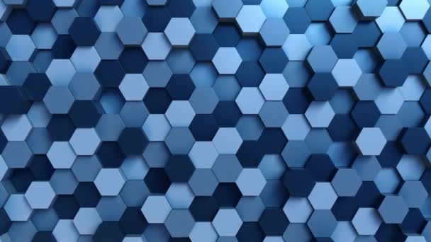 Movimiento hexagones azules fondo de movimiento loopable — Vídeo de stock