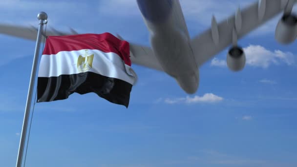 Avión ondeando bandera de Egipto — Vídeo de stock