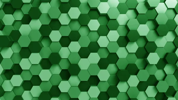 Фон із зеленими шестикутниками, 3D-рендеринг — стокове фото
