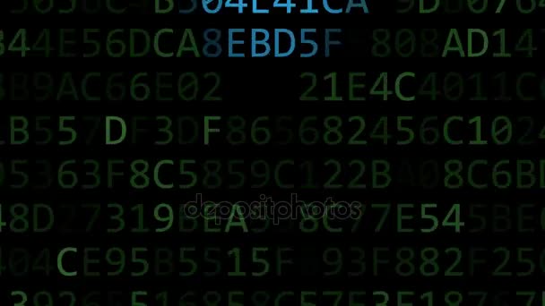 시스 코 시스템 로고 만든 컴퓨터 화면에 16 진수 기호를 점멸. 사설 3 차원 렌더링 — 비디오