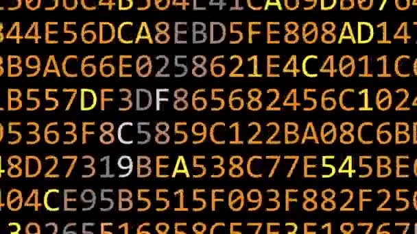 Au logotipo da empresa de telefonia móvel feito de símbolos hexadecimais piscando na tela do computador. Renderização 3D editorial — Vídeo de Stock