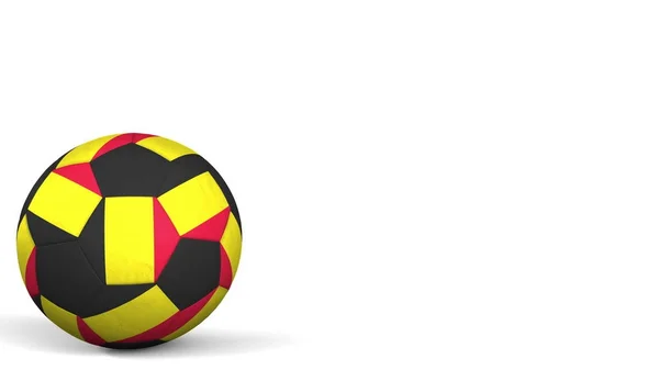 以比利时国旗为特色的足球。3d 渲染 — 图库照片
