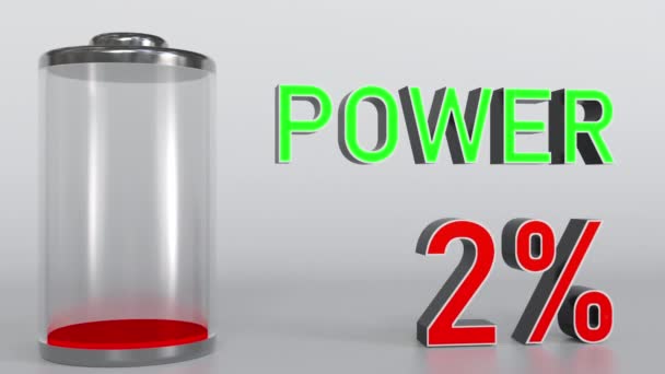 Laddning av batteri indikator animation 3d-rendering — Stockvideo