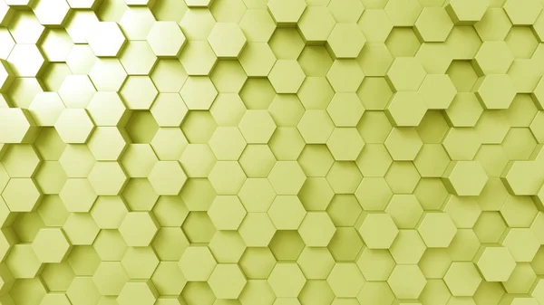Gelber sechseckiger Hintergrund, 3D-Darstellung — Stockfoto