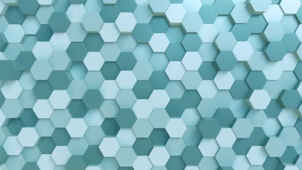 Resumen hexagones azul claro loopable movimiento fondo — Vídeos de Stock