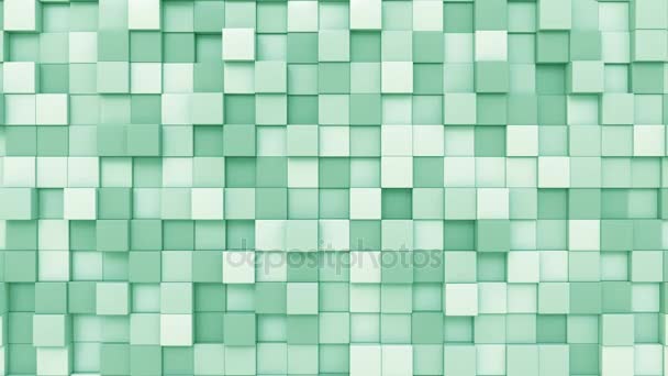 浅绿色立方体运动背景, 无缝循环 — 图库视频影像