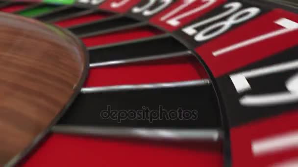 Casino roulette balle de roue frappe 27 vingt-sept rouge — Video