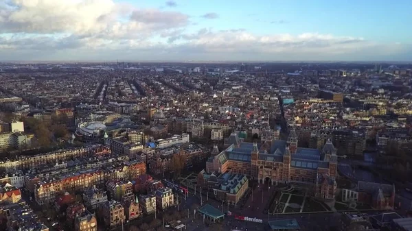 Letecký snímek panoráma města Amsterdam, Nizozemsko — Stock fotografie