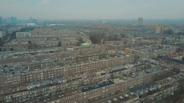 Hava atış tipik apartmanlar Amsterdam, Hollanda — Stok video