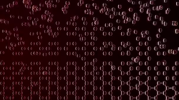 Erstellung eines roten hexagonalen Molekularstrukturmodells, loopbarer Bewegungshintergrund — Stockvideo