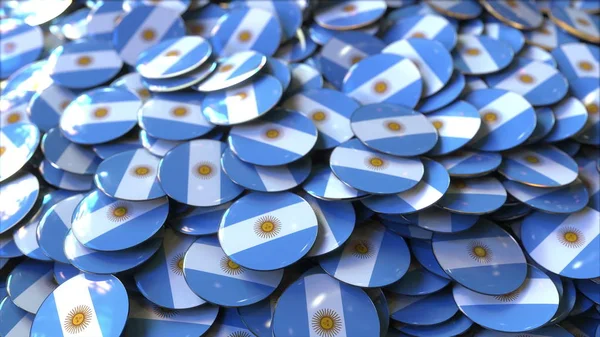 アルゼンチンの国旗のバッジの山。3 d レンダリング — ストック写真