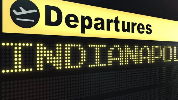 Flug nach Indianapolis an Bord des internationalen Flughafens. Reisen in die Vereinigten Staaten konzeptionelle 3D-Darstellung — Stockfoto