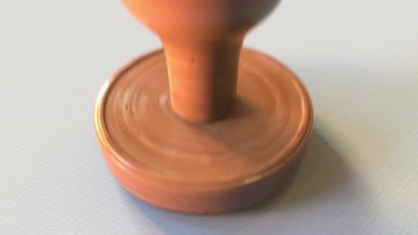 Gemaakt In Europese Unie houten stempel conceptuele animatie. Alpha mat voor eenvoudige achtergrond wijzigen — Stockvideo