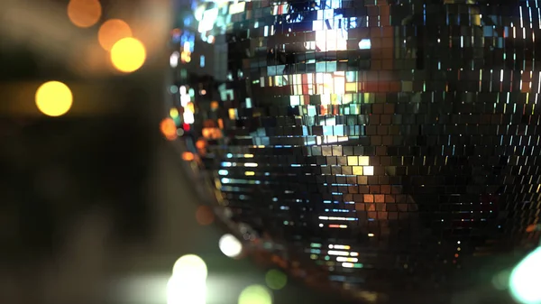 Zrcadlová disko koule pozadí bokeh. 3D vykreslování — Stock fotografie