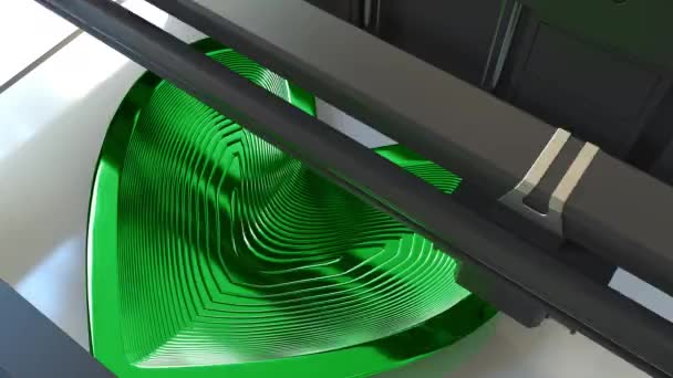 Fazendo forma de coração verde com uma impressora 3D de impressão de metal — Vídeo de Stock