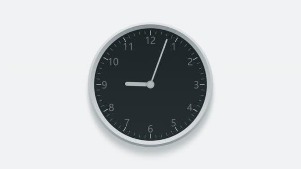 Relógio de parede do escritório medindo fora do horário de trabalho das 8: 00 às 18: 00 Animação lapso de tempo — Vídeo de Stock